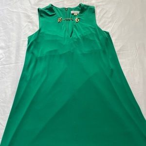 Calvin Klein Dress Women 6 Dark Green Casual Knee Length V-Neck Lightweight